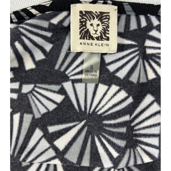 Anne Klein Size Small Black Gray‎ Faux Wrap Dress Geometric Body Con Career - Picture 5 of 11
